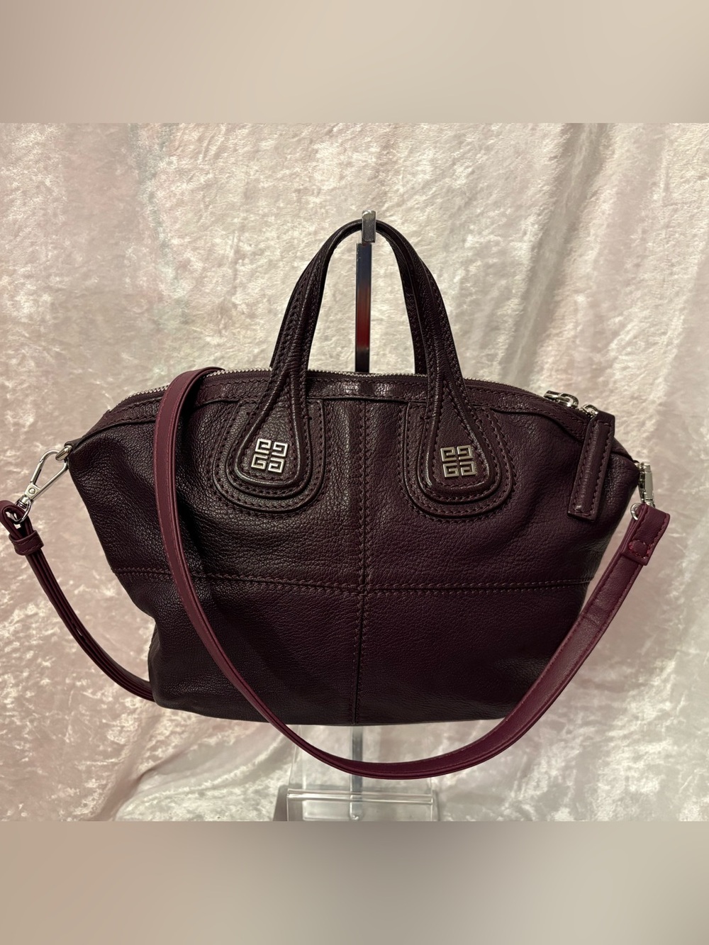 Givenchy Micro Nightingale Bag Aubergine Purple like-NEW with COA